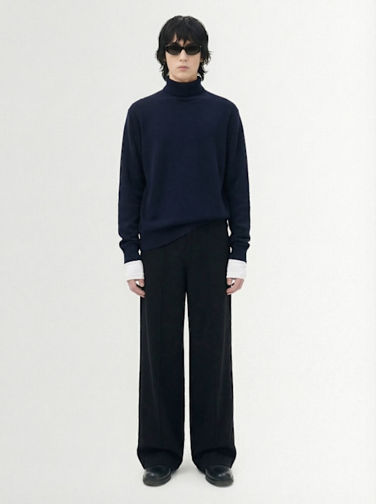 Laneus: Knitted turtleneck sweater - Navy - men_1 | Luisa Via Roma