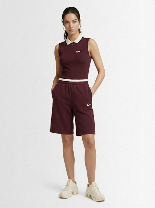 Nike: Fitted stretch cotton tank top - Burgundy/Sail - women_1 | Luisa Via Roma