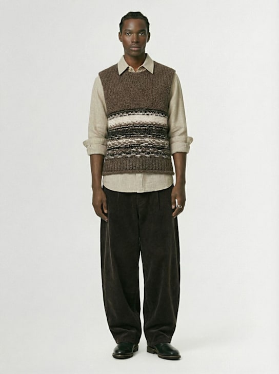 Our Legacy: Mohair blend vest - Brown - men_1 | Luisa Via Roma