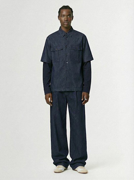 Dries Van Noten: Penning cotton denim jeans - Indigo - men_1 | Luisa Via Roma