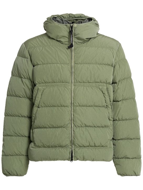 C.P. Company: Chrome-R goggle nylon down jacket - Seagrass - men_1 | Luisa Via Roma