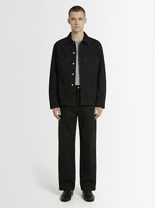 Lemaire: Maxi barrel cotton workwear pants - men_1 | Luisa Via Roma