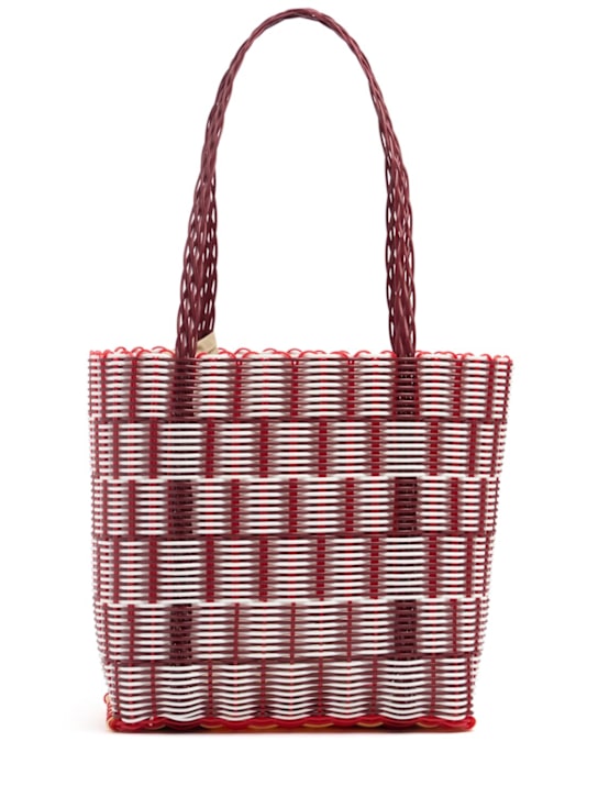 Rayas Collective: Medium woven basket bag - Panna Cotta - women_0 | Luisa Via Roma