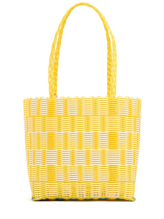Rayas Collective: Medium woven basket bag - Limoncello - women_0 | Luisa Via Roma