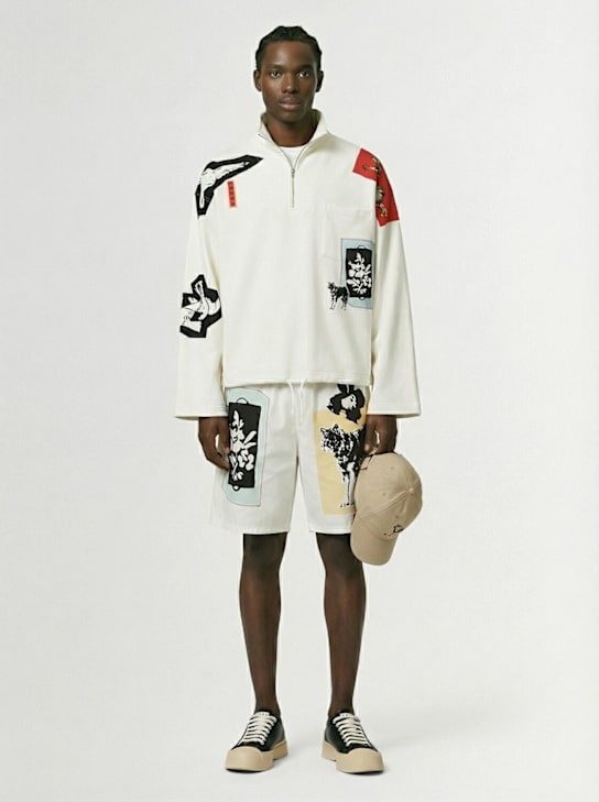 Marni: Poplin Bermuda pants - Beige - men_1 | Luisa Via Roma