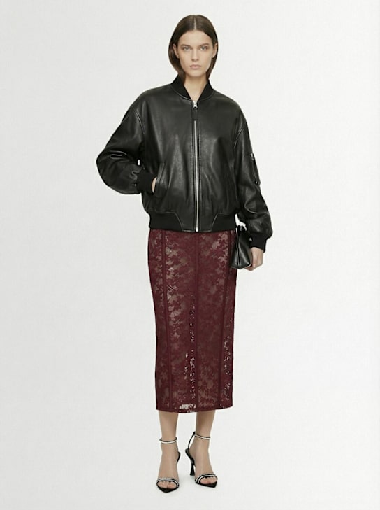 Fleur Du Mal: Le Stretch lace pencil midi skirt - women_1 | Luisa Via Roma