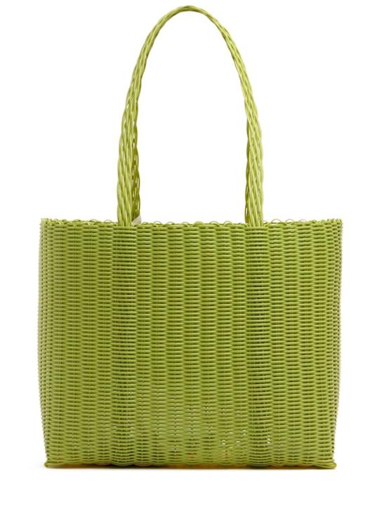 Rayas Collective: Large woven basket bag - Pistachio - women_0 | Luisa Via Roma