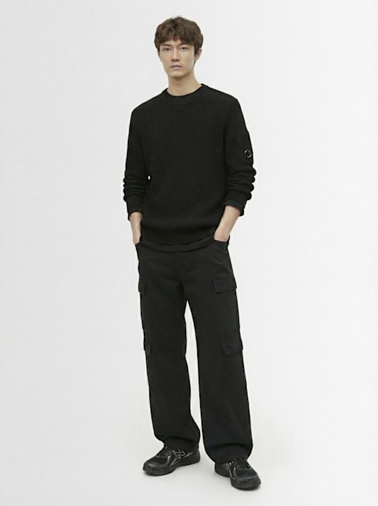 C.P. Company: Ribbed cotton blend crewneck sweater - men_1 | Luisa Via Roma