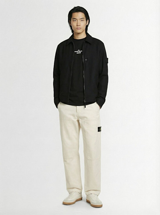 Stone Island: Ghost flannel shirt - men_1 | Luisa Via Roma