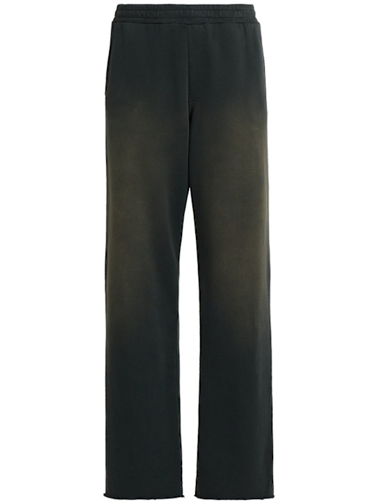 Golden Goose: Journey wide cotton sweatpants - Washed Black - men_1 | Luisa Via Roma