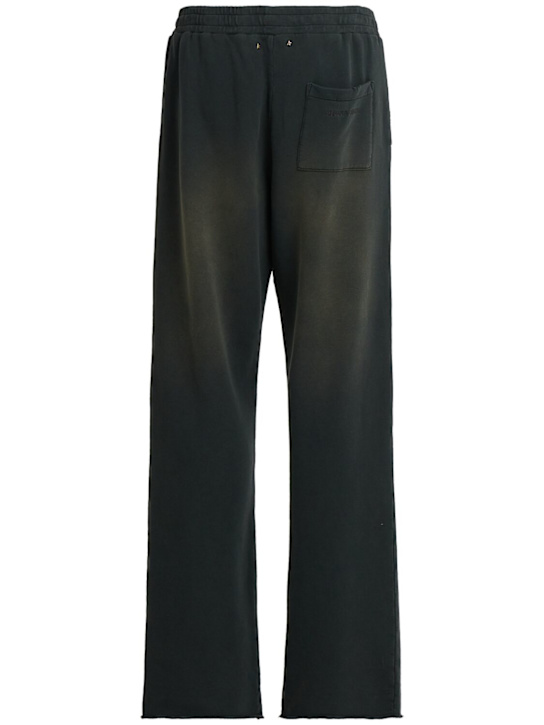 Golden Goose: Journey wide cotton sweatpants - Washed Black - men_0 | Luisa Via Roma