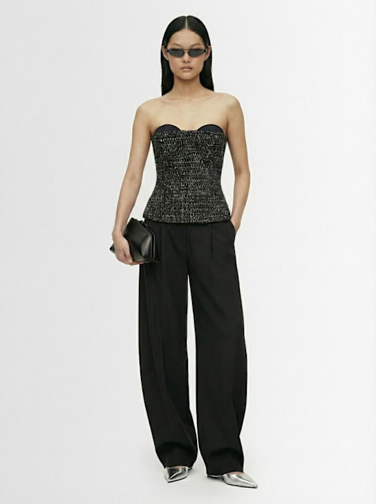 Diesel: Top senza spalline in maglia di misto poly T-Orset - Grigio/Multi - women_1 | Luisa Via Roma