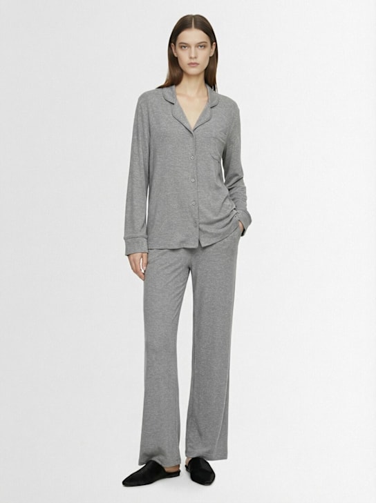Skims: Soft lounge modal ribbed pajamas - Grey - women_1 | Luisa Via Roma