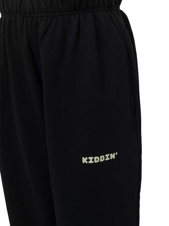 Kiddin': コットンスウェットパンツ - ブラック - kids-girls_1 | Luisa Via Roma