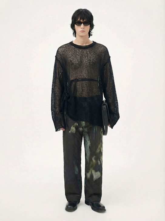 Ann Demeulemeester: Kent open-neck high comfort sweater - men_1 | Luisa Via Roma