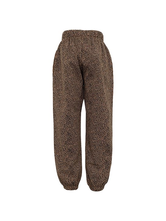 Kiddin: 棉质运动裤 - 棕色/黑色 - kids-girls_1 | Luisa Via Roma