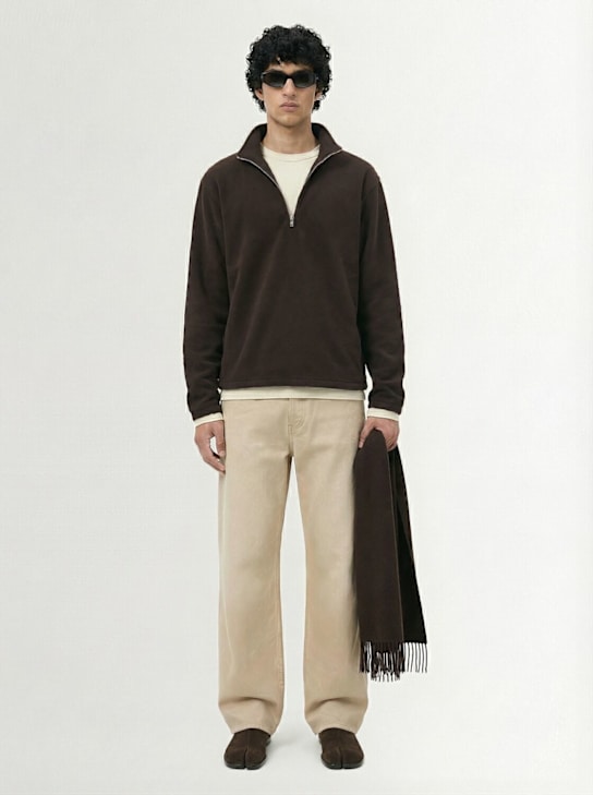 Rier: Wool polo sweatshirt - Tourbe - men_1 | Luisa Via Roma