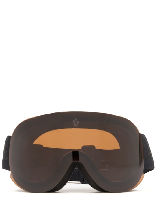 Moncler: Mirrored nylon ski googles - Matte Military - men_0 | Luisa Via Roma