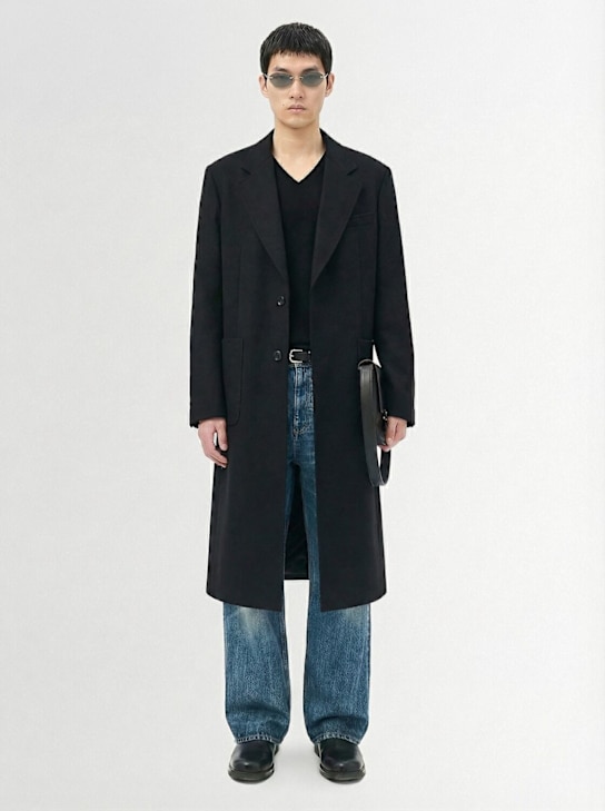 Our Legacy: Wool blend overcoat - ブラック - men_1 | Luisa Via Roma