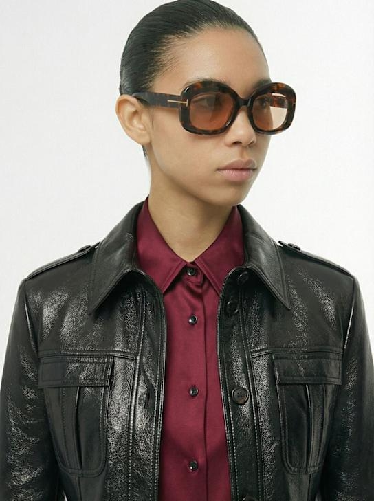 Tom Ford: Carmen 02 round sunglasses - Dark Havana/Vio - women_1 | Luisa Via Roma