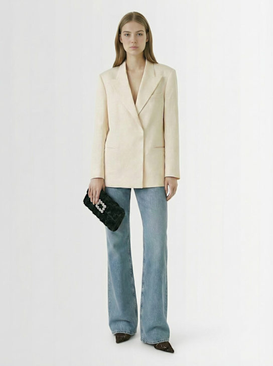 Roger Vivier: Crystal flower buckle envelope clutch - women_1 | Luisa Via Roma