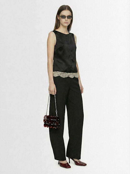 Rabanne: Sac à main sequined bag - Silver/Bordeaux - women_1 | Luisa Via Roma