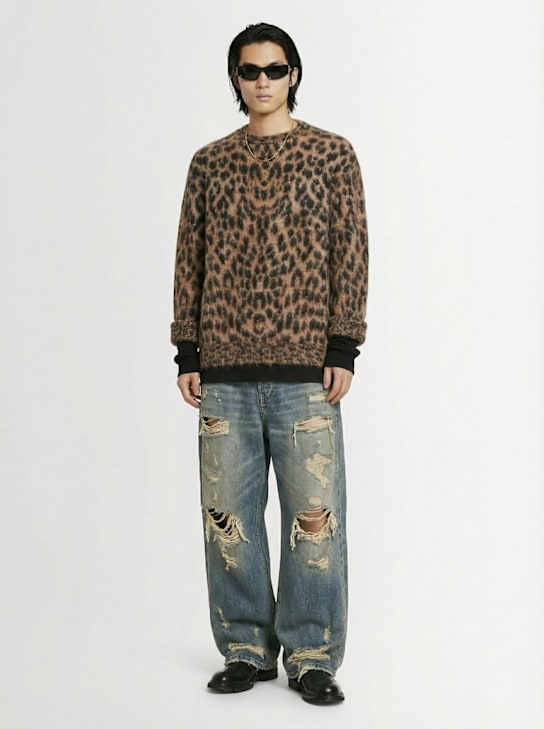 Laneus: Leopard print knit sweater - men_1 | Luisa Via Roma