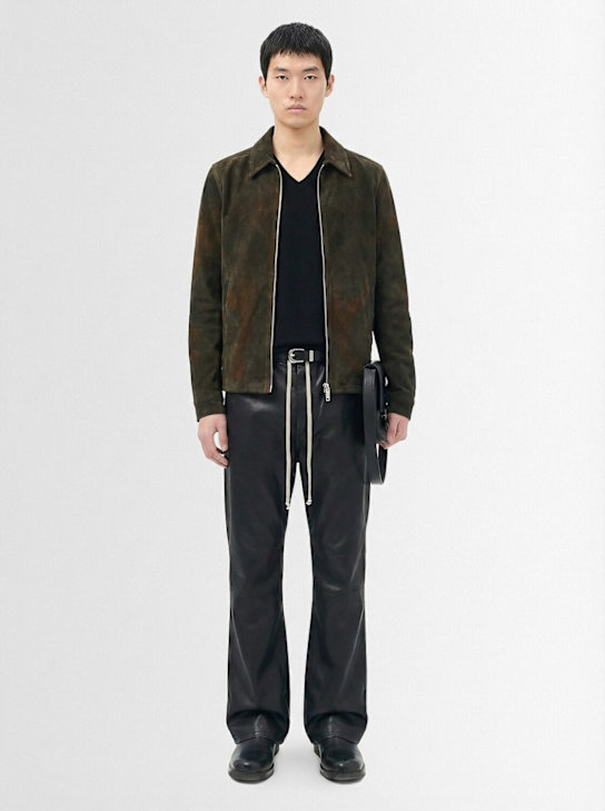 Rick Owens: Lederjacke mit Reißverschluss - Indigo - men_1 | Luisa Via Roma