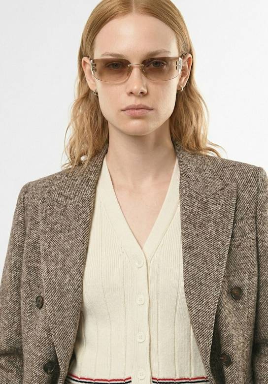 Miu Miu: Occhiali da sole in metallo - women_1 | Luisa Via Roma