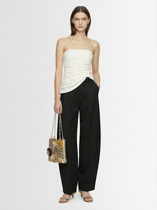 Rabanne: Raffia flowers shoulder bag - ライトゴールド - women_1 | Luisa Via Roma