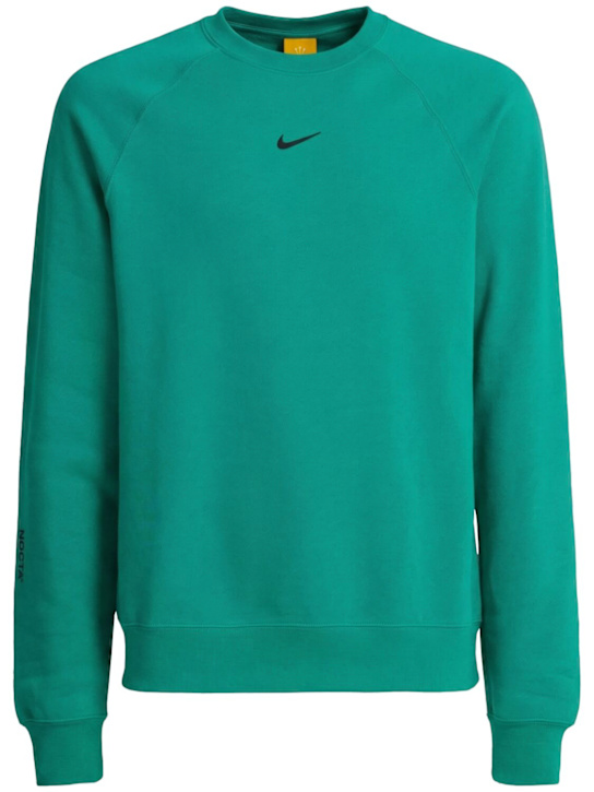 Nike: Sweat-shirt en molleton à col rond Nocta - Neptune Green - men_0 | Luisa Via Roma