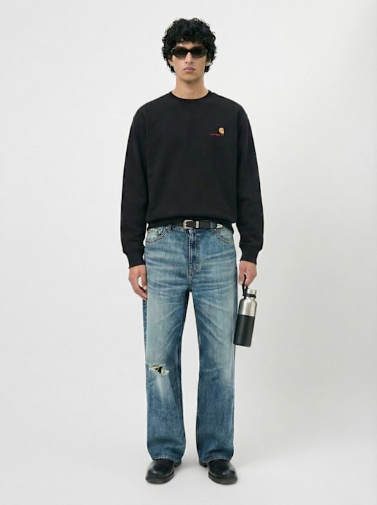 Carhartt WIP: American Script sweatshirt - Black - men_1 | Luisa Via Roma