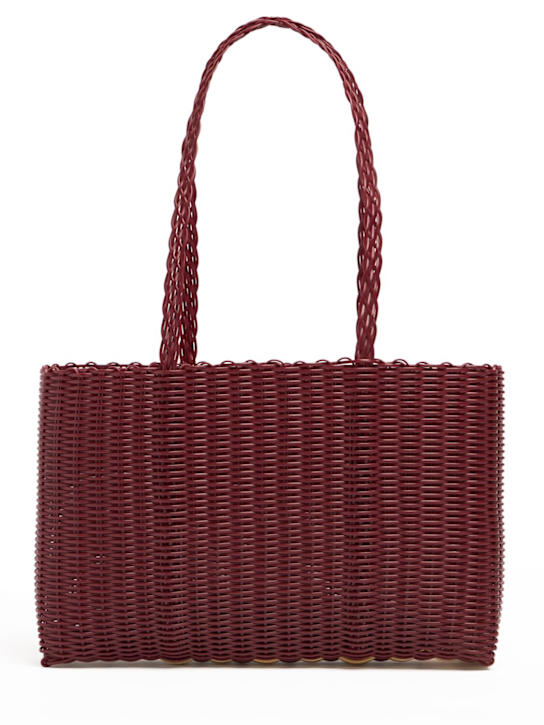 Rayas Collective: Sac à bandoulière tissé allongé - Maroon - women_0 | Luisa Via Roma