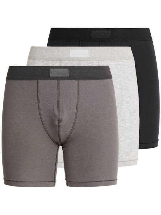 Skims: Pack of 3 cotton 5 inch boxer briefs - Heather Multi - men_0 | Luisa Via Roma