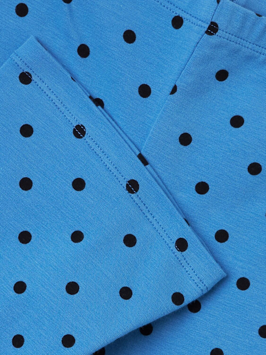 Mini Rodini: 印花混棉裤子 - 蓝色 - kids-girls_1 | Luisa Via Roma