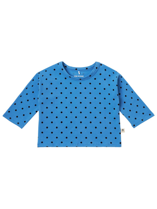 Mini Rodini: Printed cotton blend t-shirt - Blau - kids-girls_0 | Luisa Via Roma