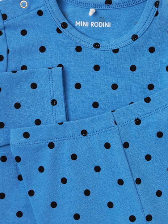 Mini Rodini: Printed jersey bodysuit & pants - Blau - kids-boys_1 | Luisa Via Roma