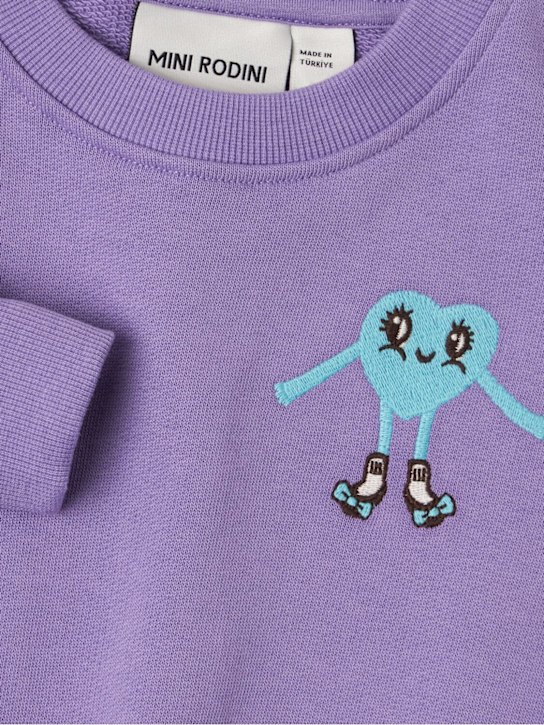 Mini Rodini: Printed cotton crewneck sweatshirt - Lila - kids-girls_1 | Luisa Via Roma
