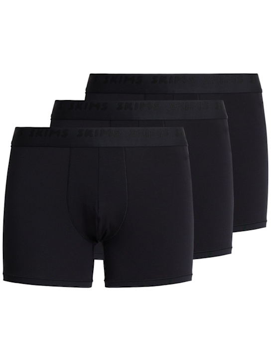 Skims: Pack of 3 stretch 3 inch boxer briefs - Obsidian - men_0 | Luisa Via Roma