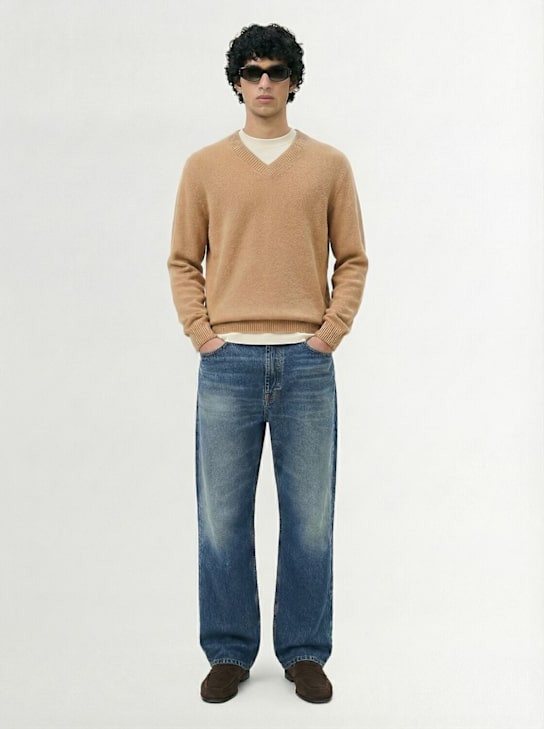 The Core: Vネック ウールセーター - ベージュ - men_1 | Luisa Via Roma