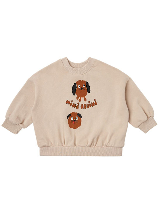 Mini Rodini: 印花棉质圆领卫衣 - 灰色 - kids-girls_0 | Luisa Via Roma