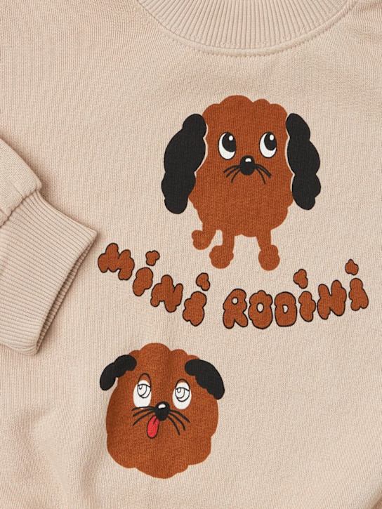 Mini Rodini: 印花棉质圆领卫衣 - 灰色 - kids-girls_1 | Luisa Via Roma