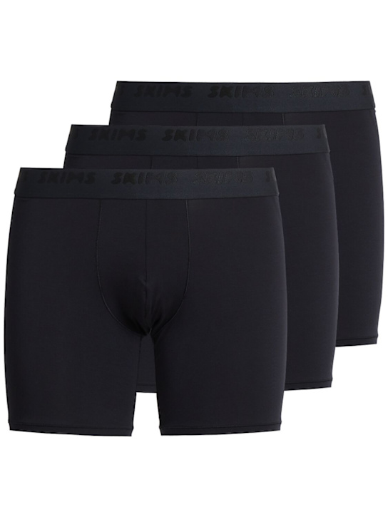 Skims: Pack of 3 stretch 5 inch boxer briefs - Obsidian - men_0 | Luisa Via Roma