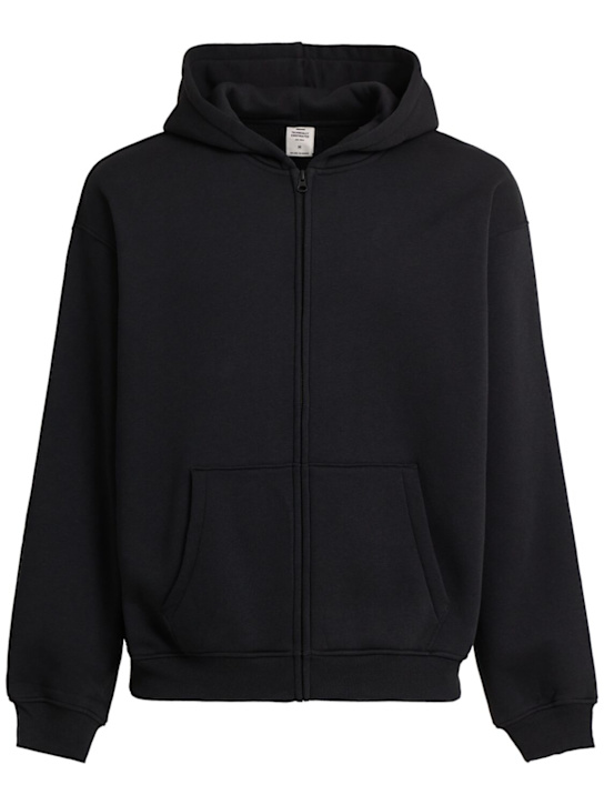Skims: Lounge relaxed fit cotton zip-up hoodie - Washed Onyx - men_0 | Luisa Via Roma