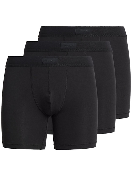 Skims: Pack of 3 cotton 5 inch boxer briefs - Onyx - men_0 | Luisa Via Roma