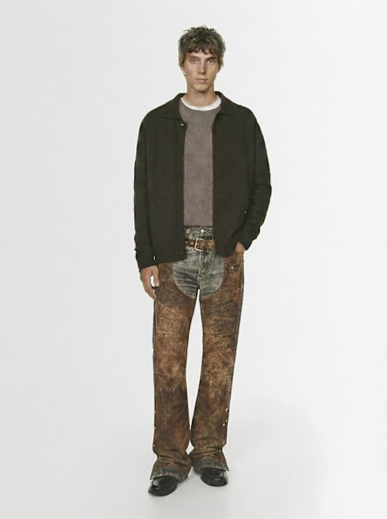 Acne Studios: 宽松版型牛仔裤 - 蓝色/棕色 - men_1 | Luisa Via Roma