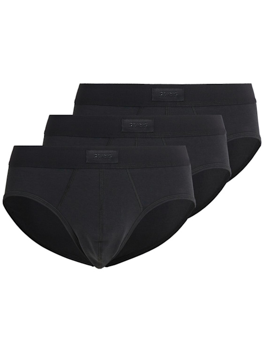 Skims: Pack of 3 cotton blend briefs - Onyx - men_0 | Luisa Via Roma