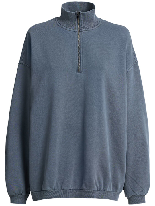 Skims: Cotton slouchy half-zip pullover - Zircon - women_0 | Luisa Via Roma