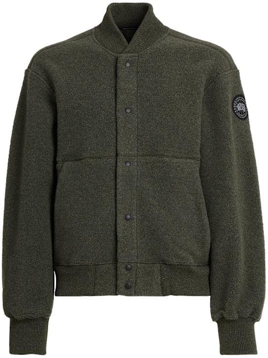 Canada Goose: Hudson羊毛混纺飞行员夹克 - men_0 | Luisa Via Roma