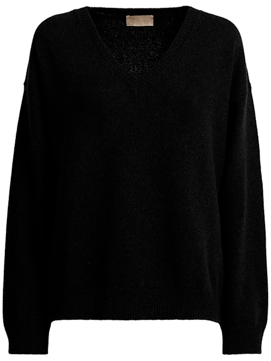 1929: Zefiro Eco-Cashmere V-neck sweater - Black - women_0 | Luisa Via Roma